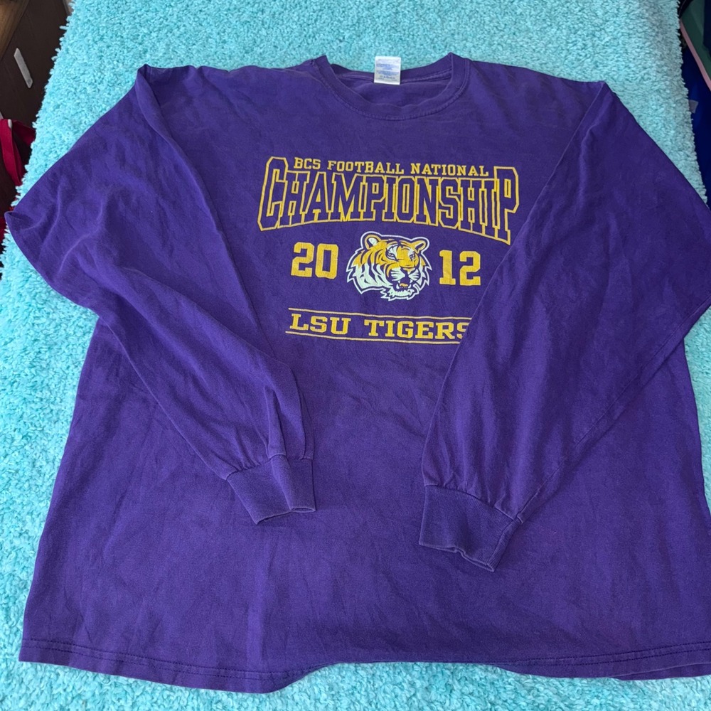 LSU‎ Tigers BCS Football National Championship 2012 Purple Long Sleeve Shirt